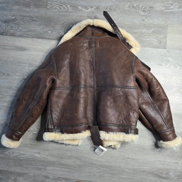 NWT Cockpit USA B-3 Shearling Sheepskin Bomber Jacket – WWII Style - Size 44 - Picture 9 of 13